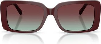 Tiffany & Co. 55mm Gradient Rectangular Sunglasses in Burgundy /Azure Gradient at Nordstrom