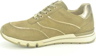 Caprice Taupe Suede Runner Sneakers - Dames - Sneakers - Beige - 38 EU - Schoenen
