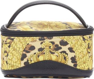 Versace Gold Cotton Barocco Baroque Leopard Print Micro Bag (Authentic Pre- Loved)