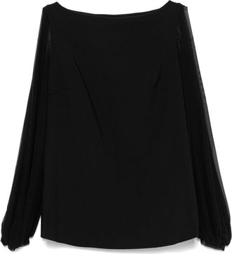 La Petite Robe Di Chiara Boni Shanti Illusion blouse - women - Elastane/Polyamide - 46 - Black