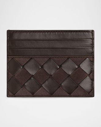 Bottega Veneta Suede & Leather Card Case