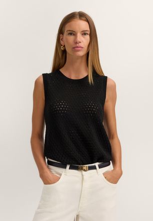 Bugatti Damen Gebreide top van katoen-polyacrylmix met ronde hals