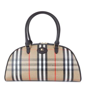 Burberry Brown Highland Bowling Top Handle Bag