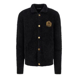 Dolce & Gabbana Truien & Vesten, Heren, Zwart, L, Wol, Boucl&eacute; Alpaca Wol Cardigan