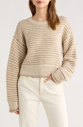 All in Favor Chunky Stripe Sweater in Natural Ivory at Nordstrom Rack, Size X-Large