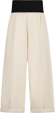 Darkpark Wendy Wide-Leg broek met elastische tailleband - Dames - Wijde Broeken - Veelkleurig - M - Katoen - Broeken
