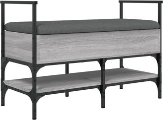 vidaXL Vidaxl - Banco Zapatero Madera De Ingenier&iacute;a Gris Sonoma 85,5x42x57,5 Cm