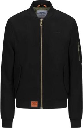 Bombers Original Jassen, Heren, Zwart, XL, Wol, Track Wollen Jas Zwart