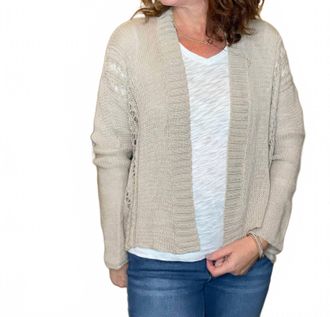 Wooden Ships Boho Cardi Cotton Sweater In Khaki