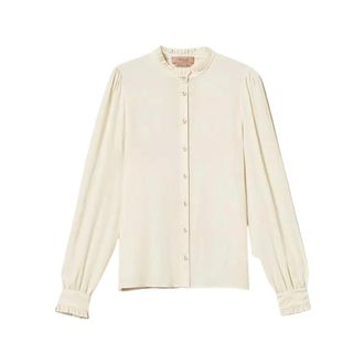 Twinset Madreperla Shirt - Dames - Blouses & Shirts - Beige - Maat: XS Zijde