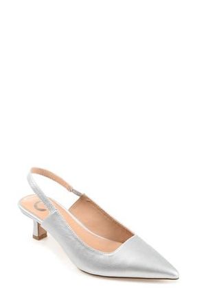 Journee Collection Paulina Slingback Pump - Wide Width in Silver at Nordstrom Rack, Size 7.5