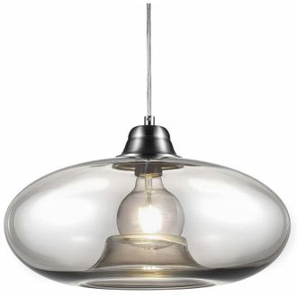 Nino Leuchten Lampada a sospensione in vetro fum&eacute; lampada a sospensione retr&ograve; per sala da pranzo lampada a sospensione fumo, metallo, 1x attacco E27, PxA 40x150 cm