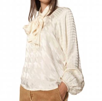 Mos Mosh Houndstooth Saloni Alia Blouse In Cream