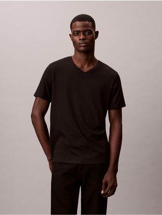 Calvin Klein Mens Liquid Touch Classic V Neck T-Shirt - Black - 2XL