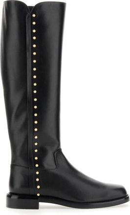 Stuart Weitzman Pearl Riding Boot - Dames - Hoge Laarzen - Zwart - 39 EU - Leer - Schoenen