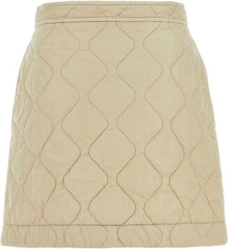 Burberry Womens Quilted Nylon Bermuda Beige Bermudas