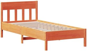 vidaXL Estructura De Cama Sin Colch&oacute;n Madera Maciza Marr&oacute;n 75x190 Cm Vidaxl