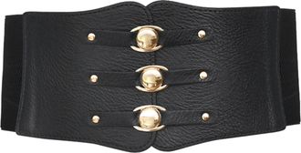 Generic Corset Belt Under Bust Corsets Wide Leather Waist Cincher For Daily Punk Dresses, Gothic Rockabilly Costume, Steampunk Belly Dance Vampire Clubwear, B