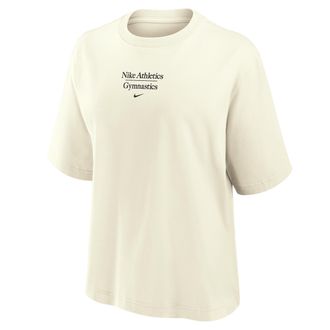 Nike Womens Gymnastics Short-Sleeve Boxy T-Shirt in White | W11668GY25-SAI