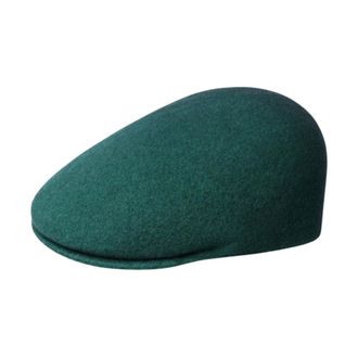 Kangol Groene Wollen Blend Ergonomische Pet - Dames - Hoeden - Groen - L - Wol - Accessoires