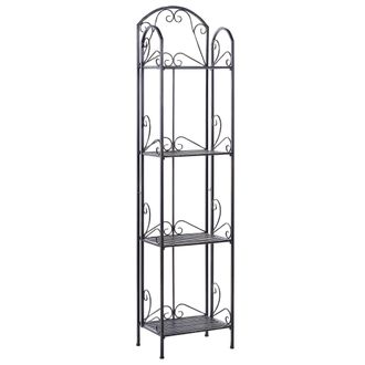Beliani Beliani - Estanter&iacute;a De Metal Negro 166 Cm Almacenaje 4 Baldas Vintage Valdivia