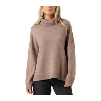 Co'Couture Maja Slit Roll Neck - Dames - Coltruien - Beige - M - Truien & Vesten
