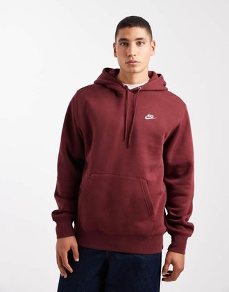 Nike Club - Felpa con cappuccio bordeaux-Rosso