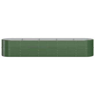 Berkfield Home Garden Raised Bed Powder-coated Steel 368x80x68 cm Green | Size: 368 x 80 x 68 cm