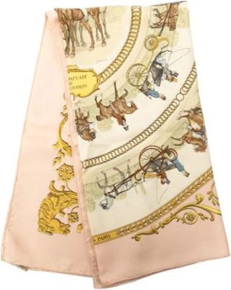 Herm&egrave;s Pre-owned La Promenade de Longchamps Sjaal - Dames - Vintage Accessoires - Veelkleurig - ONE Size - Vintage