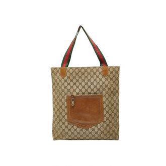 Gucci Brown Pvc Leather Handbag Shoulder Bag Tote Bag (Pre-Owned)