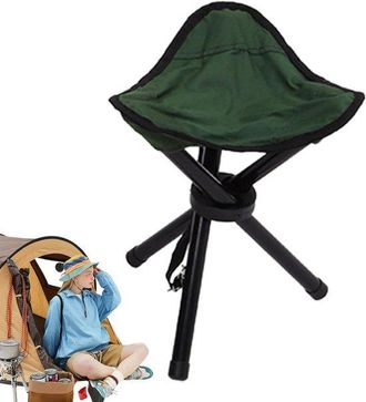 OEM Taburete Plegable - Silla Port&aacute;til - Actividades Al Aire Libre - Dise&ntilde;o Triangular - 38 X 10 Cm - Verde