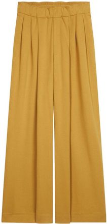 Dries Van Noten wide-leg pleated cotton trousers - Yellow