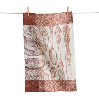 Tag Place Setting Bold Artwork Dishtowel Brick Cotton Everyday in Orange at Nordstrom