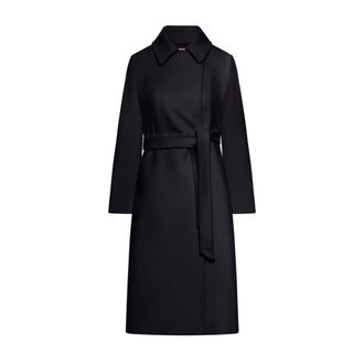 Max Mara Belted Coats, female, Black, Size: S Double-Breasted Belted Coat