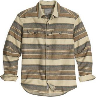 Royal Robbins Clouds Rest Hemp Blend Button-Up Shirt in Bistre Pacific Crest Stripe at Nordstrom, Size Xx-Large