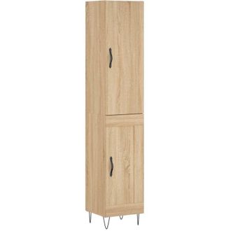 vidaXL Aparador De Madera Contrachapada Roble Sonoma 34,5x34x180 Cm Vidaxl