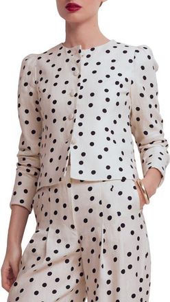 Boden Salisbury Jacket in Ivory/Painted Dot at Nordstrom, Size 14