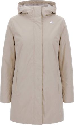 K-Way Water-Resistant Twill Jacket With Faux Fur Lining