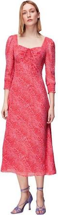 Whistles Diagonal Leopard Midi Dress in Pink/multi at Nordstrom, Size 10