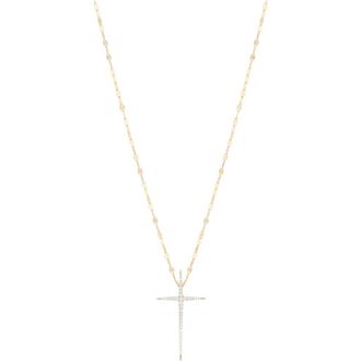 Lana Jewelry Pointed Diamond Cross 14K Gold Pendant Necklace in 14K Yellow Gold at Nordstrom, Size 18