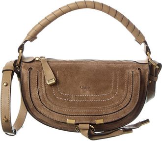 Chlo&eacute; Marcie Mini Suede & Leather Shoulder Bag