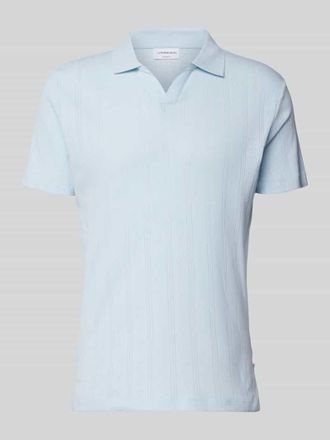 Lindbergh Lindbergh Regular Fit Poloshirt in Jaquard-Strick in Hellblau, Gr&ouml;&szlig;e XXXL
