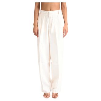 Laneus Wide Trousers, female, Beige, Size: M Pleated Trousers