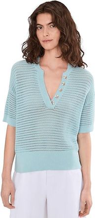 Varley Callie Knit Womens Sweater Porcelain Blue : XXS, Cotton