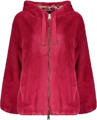 Herno Faux Bontjas met Capuchon - Dames - Jassen - Roze - 4XL - Polyester - Jassen