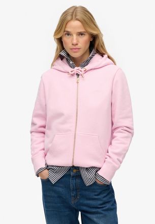 Superdry Kapuzensweatjacke SUPERDRY Essential Logo Ziphood Hb, Damen, Gr. XXL, marigold, schwarz, optic, Sweatware, Obermaterial: 100% Baumwolle, unifarben, no