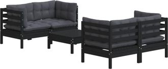 vidaXL Muebles De Jard&iacute;n 5 Pzas Con Cojines Antracita Madera De Pino Vidaxl