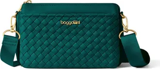 Baggallini Perry Woven Crossbody in Jade Woven Twill at Nordstrom