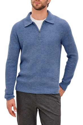 Rails Monty Quarter Zip Sweater In Cerulean Melange