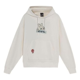 Li-Ning x OG_SLICK Crossover Skateboard Series Pattern Printing Hoodie Creamy White AWDS173-2